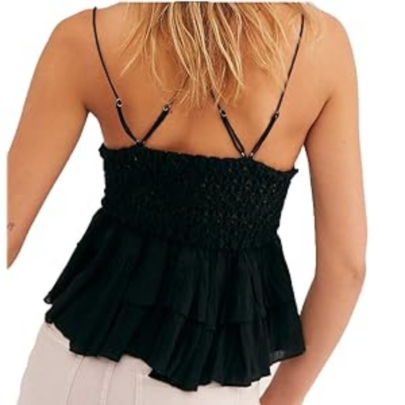 New!! 🩷 Free People - Adella Cami Black Large - Picture 5 of 6